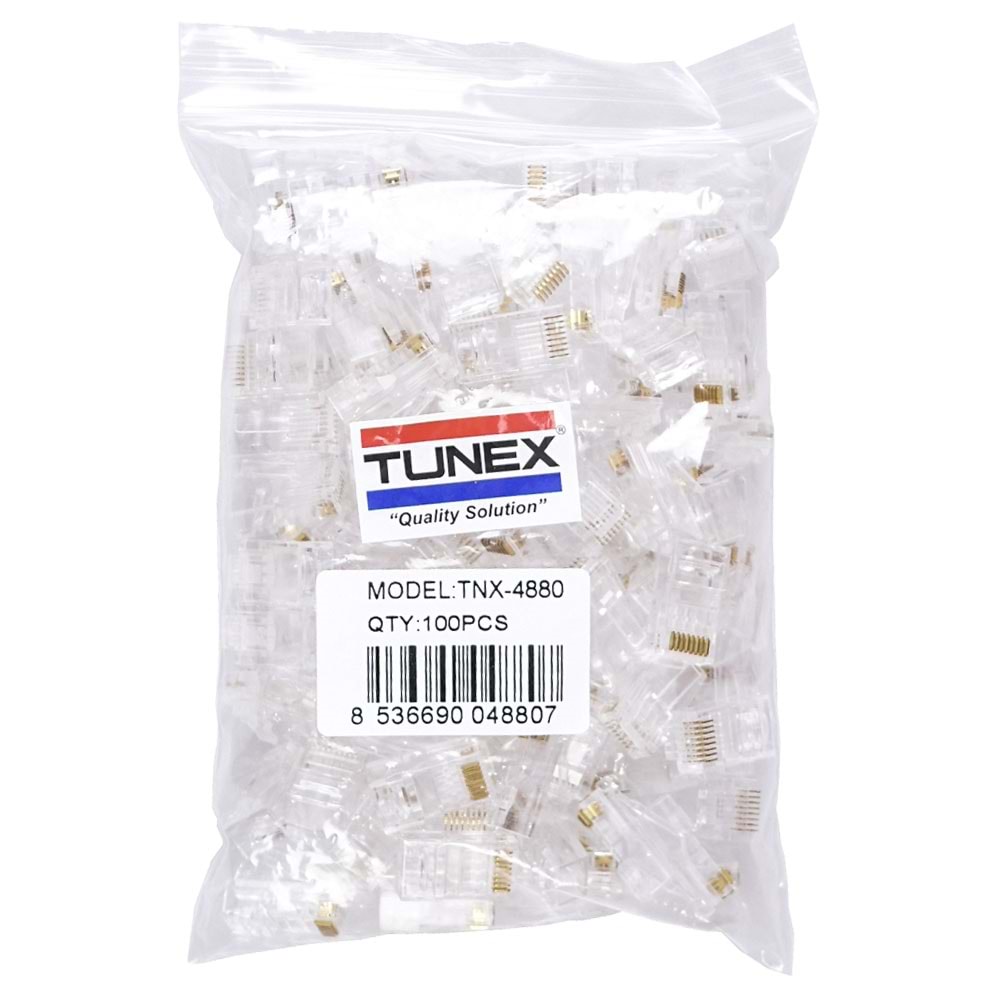 TUNEX 8P8C Rj-45 Cat-6 Ucu Açık Yeni Nesil İnternet Jakı TNX-4880