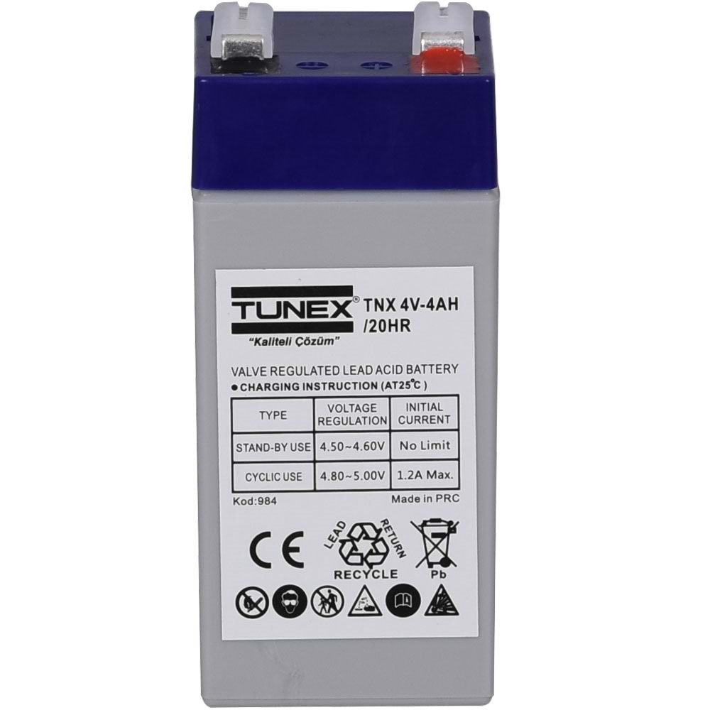 TUNEX 4V 4A Gri-Mavi Kuru Bakımsız Akü TNX-4V4A