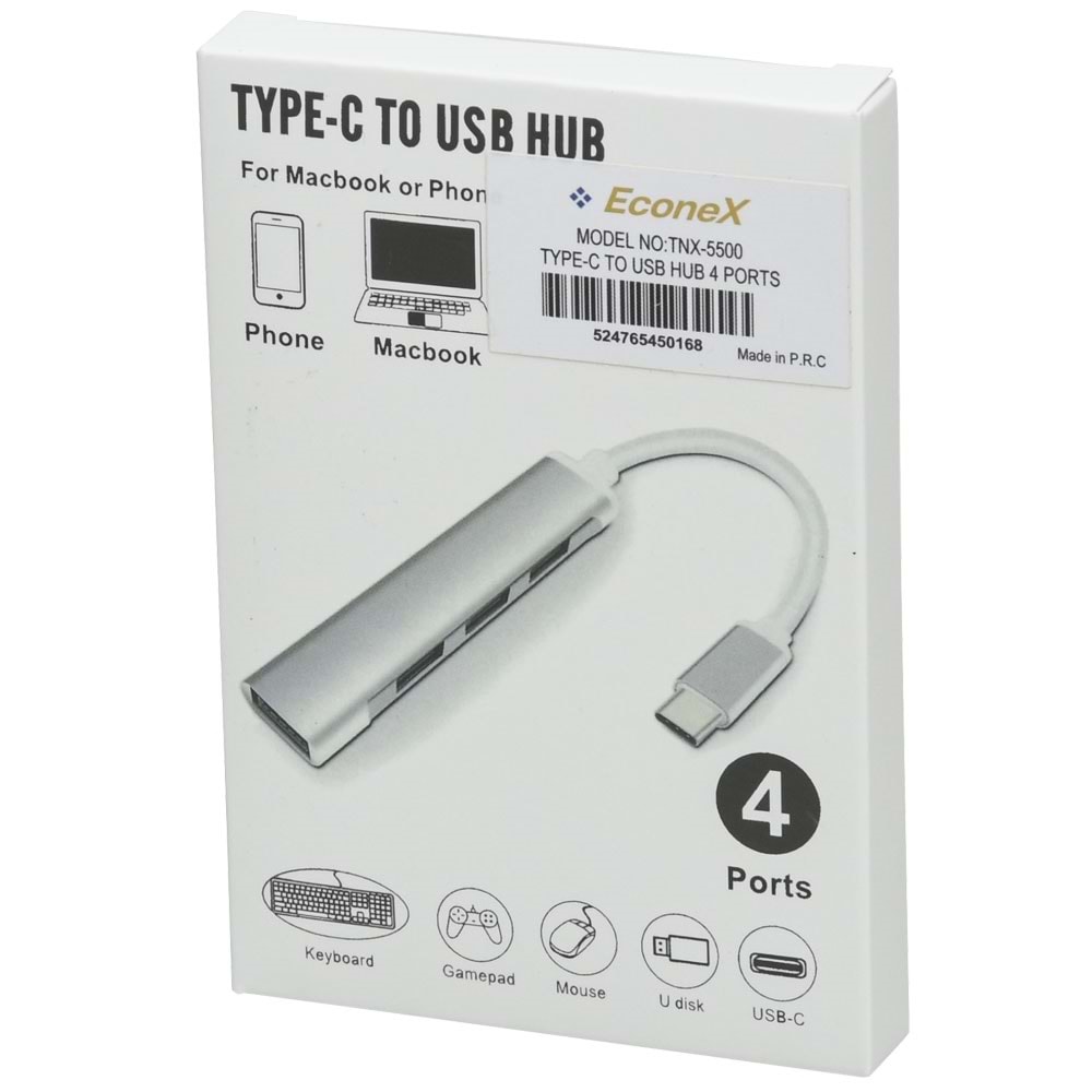 ECONEX TYPE-C to USB 4 Port Dönüştürcü HUB TNX-5500