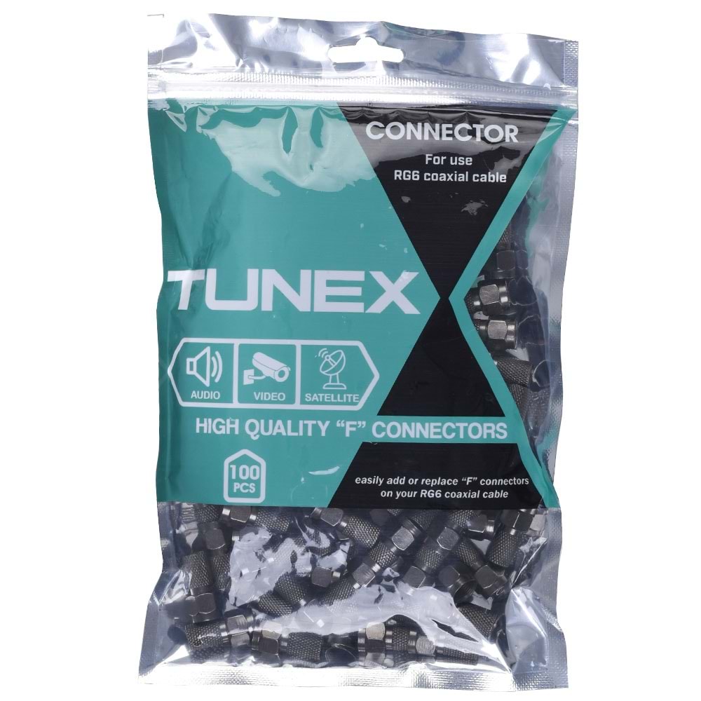 TUNEX Rg-6 20 mm Contalı F Konnektör TNX-60300