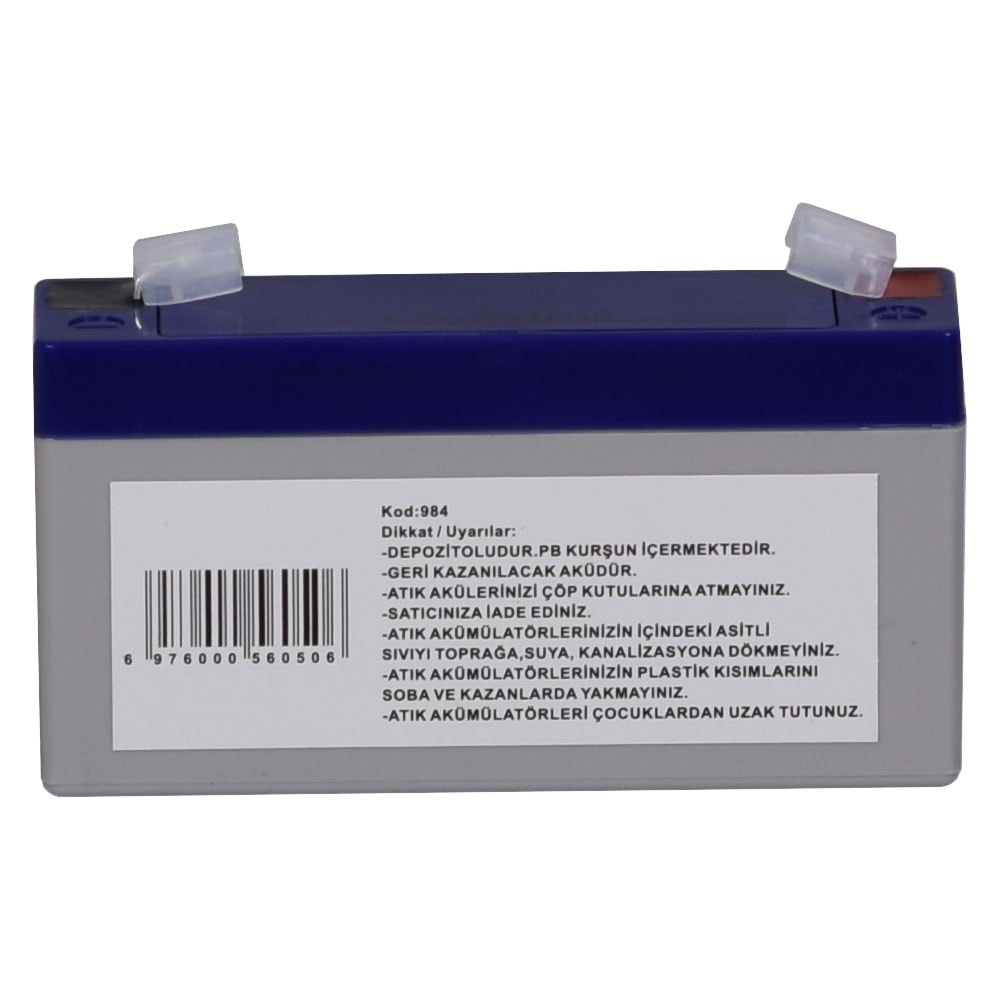 TUNEX 6V 1,3A Gri-Mavi Kuru Bakımsız Akü TNX-6V1,3A