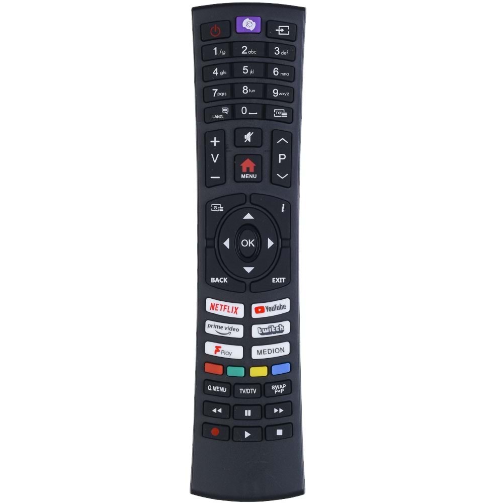 TUNEX Vestel Mor Tuş Yotube - Netflix - Twich - Medion Tuşlu Akıllı Led Tv Kumanda TR-219
