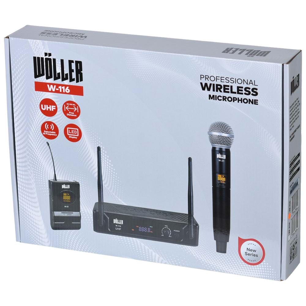 WÖLLER Uhf Tek El Dijital Kablosuz Mikrofon W-116 E