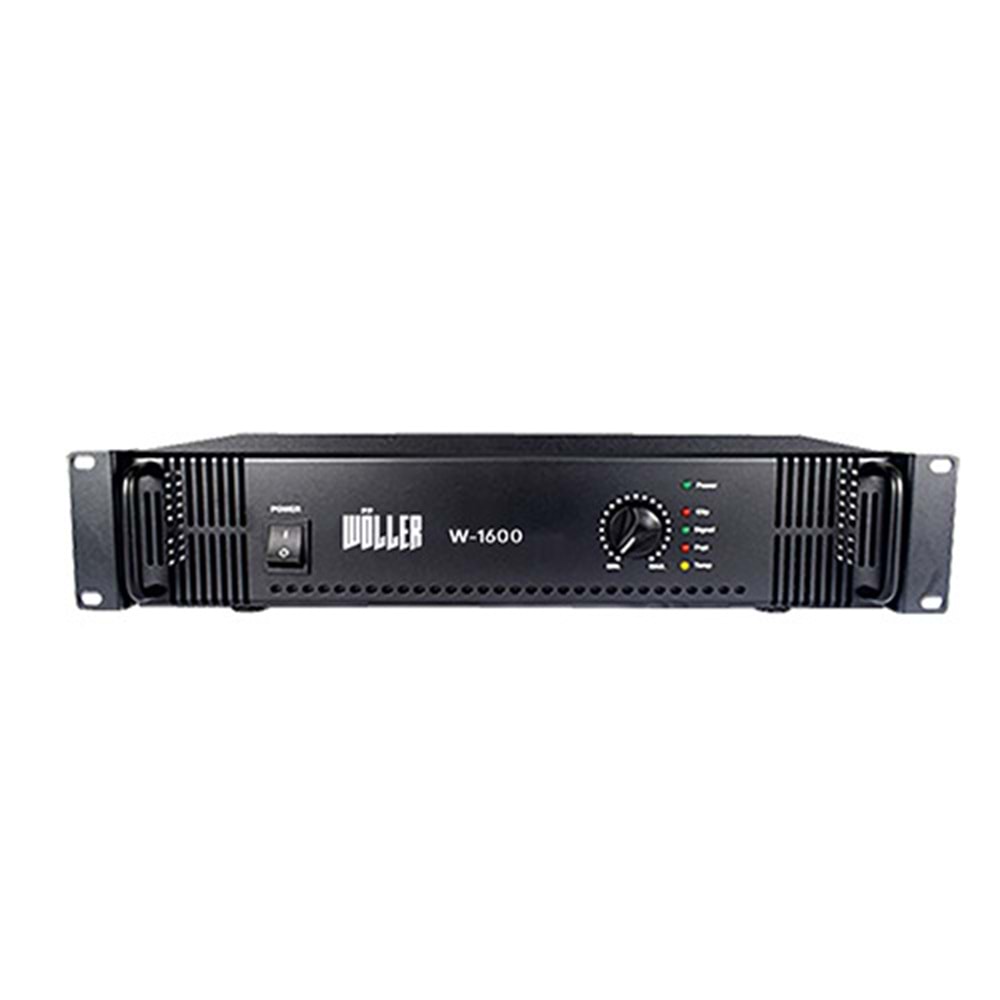 WÖLLER 600 Watt Çıkış Gücü 70-100V ve 4-16 Ohm Çıkış Tek Kanal Power Amfi W-1600