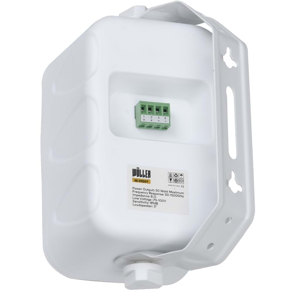 WÖLLER 8 Cm 50W 100V Beyaz Sütun Hoparlör W-3100 TB