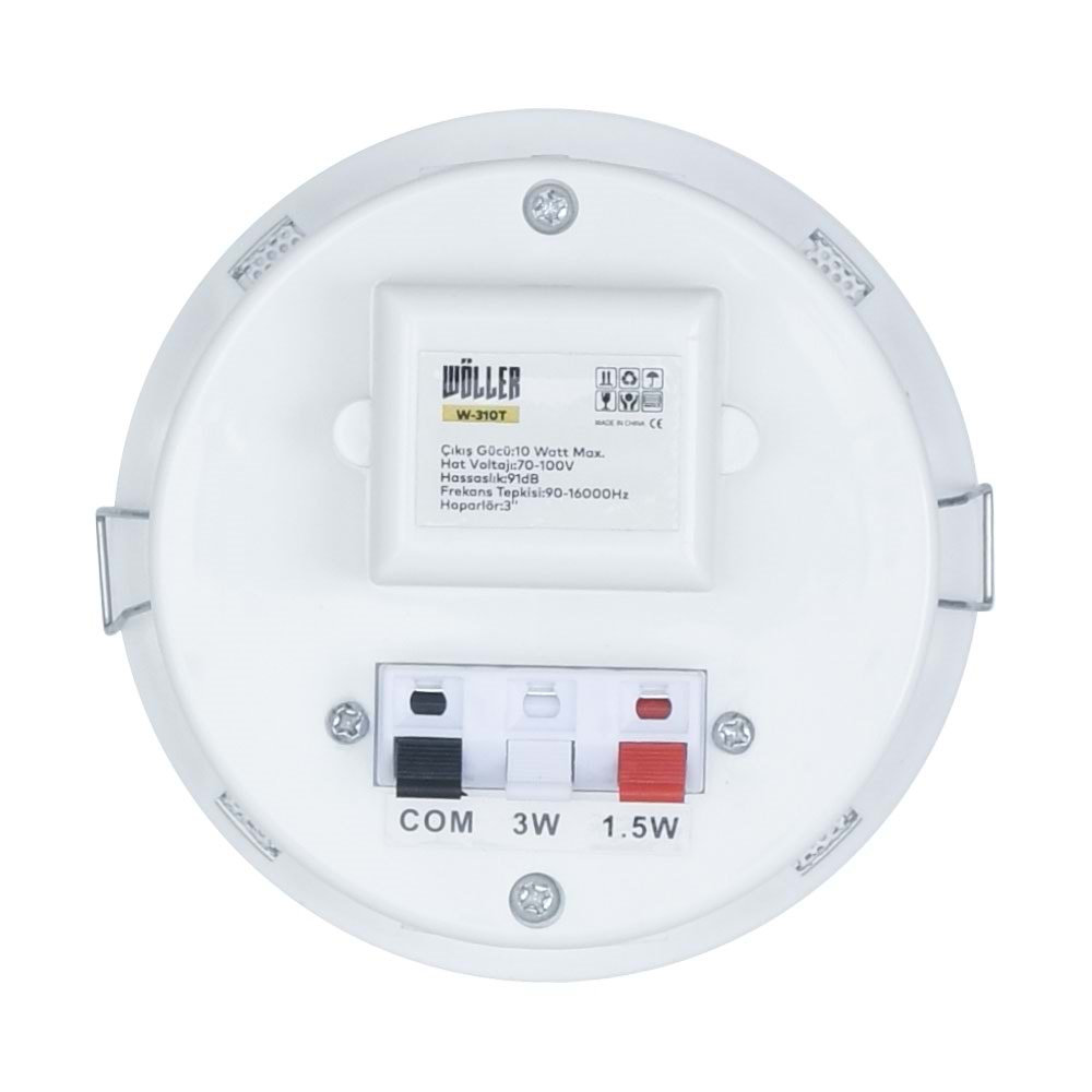 WÖLLER 8 Cm 10W 100V Sıva Üstü Tavan Hoparlörü W-310