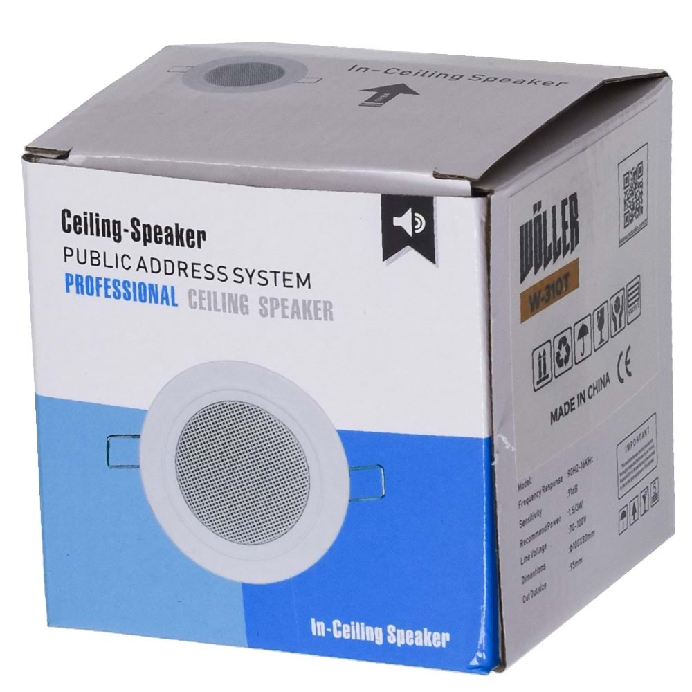 WÖLLER 8 Cm 10W 100V Sıva Üstü Tavan Hoparlörü W-310
