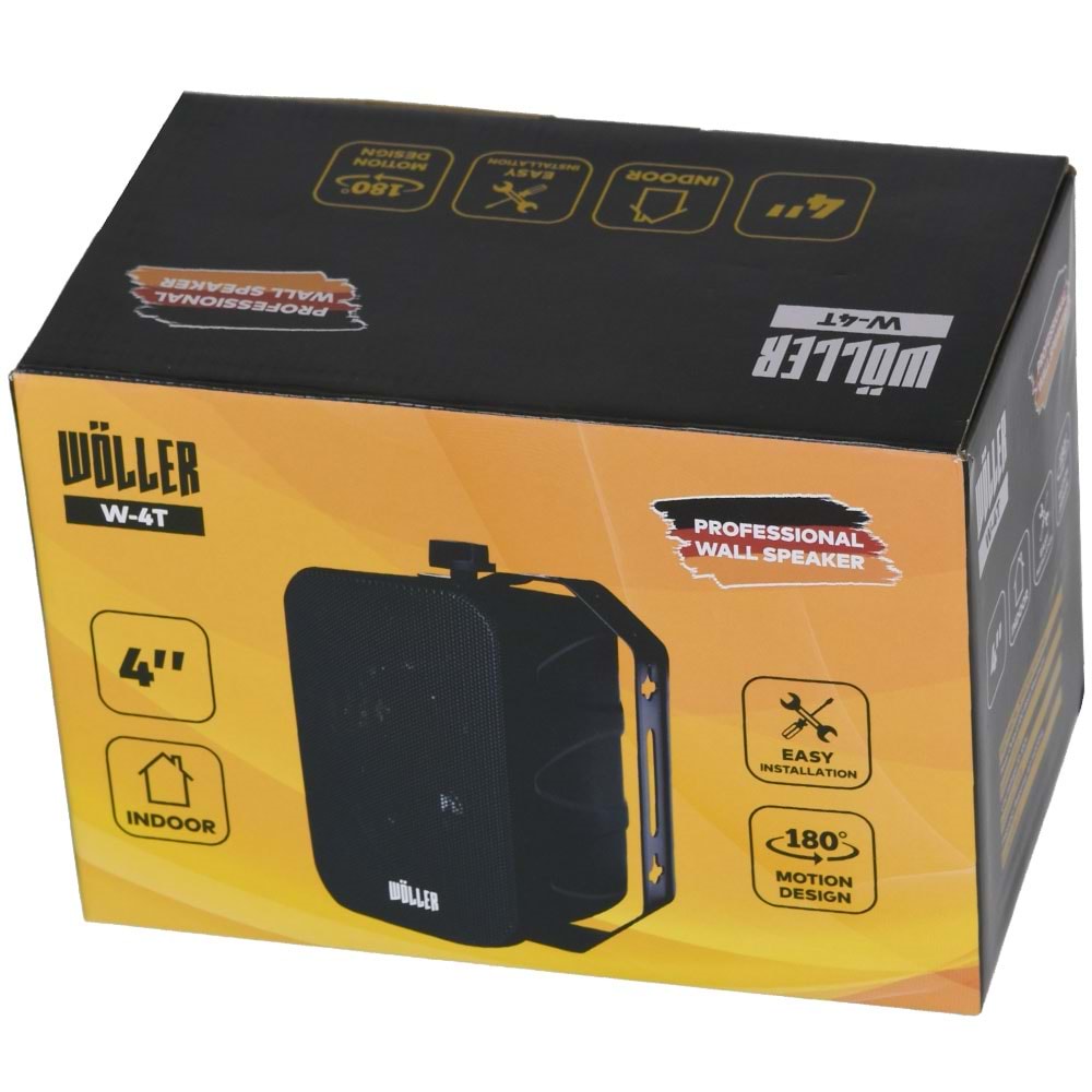 WÖLLER 10 Cm 100W 100V Siyah Sütun Hoparlör W-4 TS