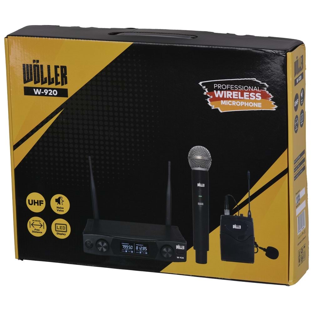WÖLLER Uhf 2 El Kablosuz Mikrofon W-920 EE