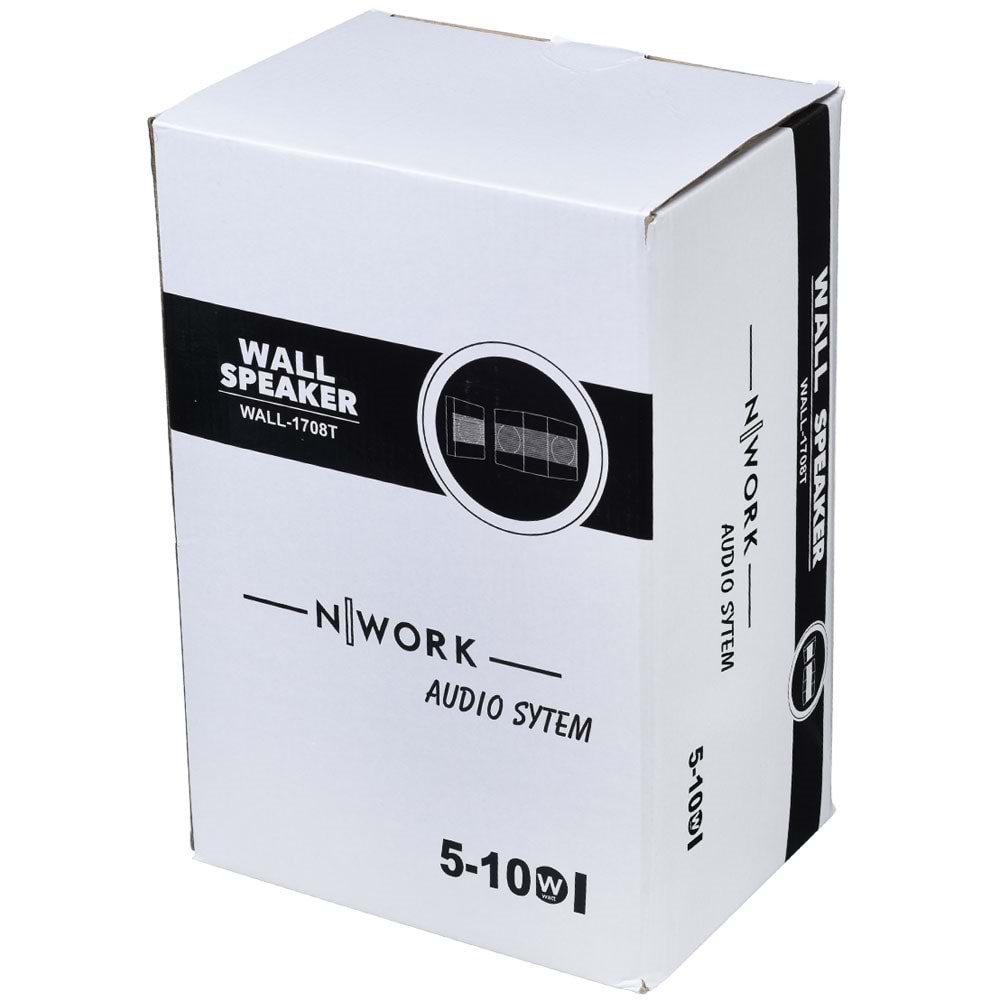 NWORK 10W 100V 2X13Cm Çift Yönlü Duvar Hoparlörü WALL-1708T