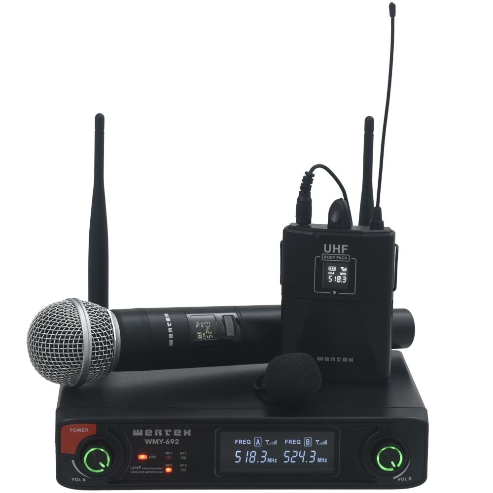 WERTEX Uhf 1 El 1 Yaka Kablosuz Mikrofon WMY-692 EY
