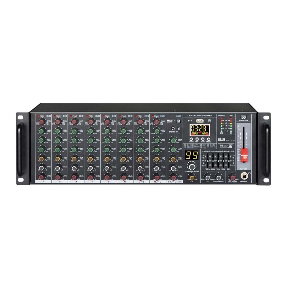 WÖLLER 12 Kanal 10 Mono 1 Streo Girş Deck Mikser WR-1200