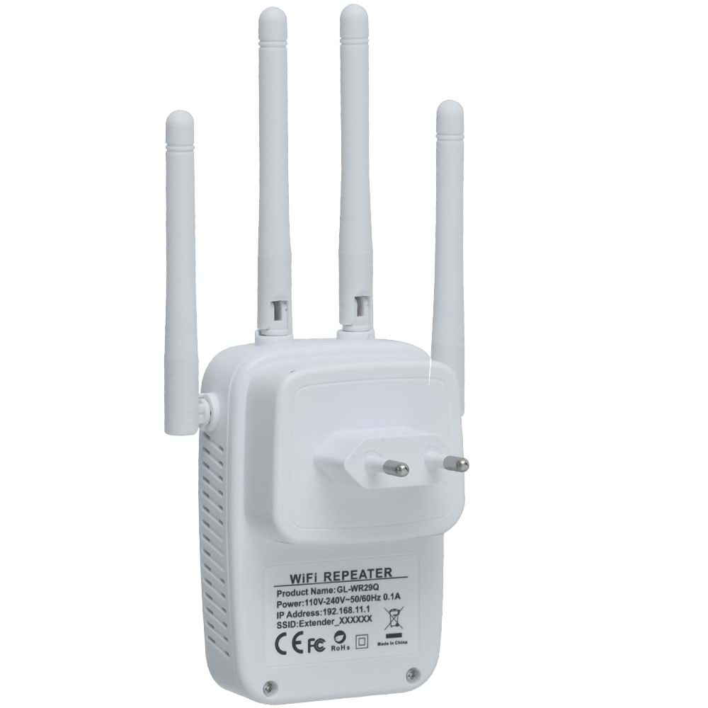 GLOW 300 Mbps 4 Antenli Wi-Fi Sinyal (Repeater) Güçlendirci WR-29Q