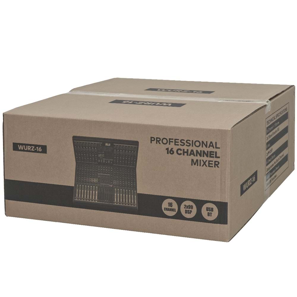 WÖLLER 16 Kanal 8 Aux 99 DSP USB Bluetooth Deck Mixer WURZ-16