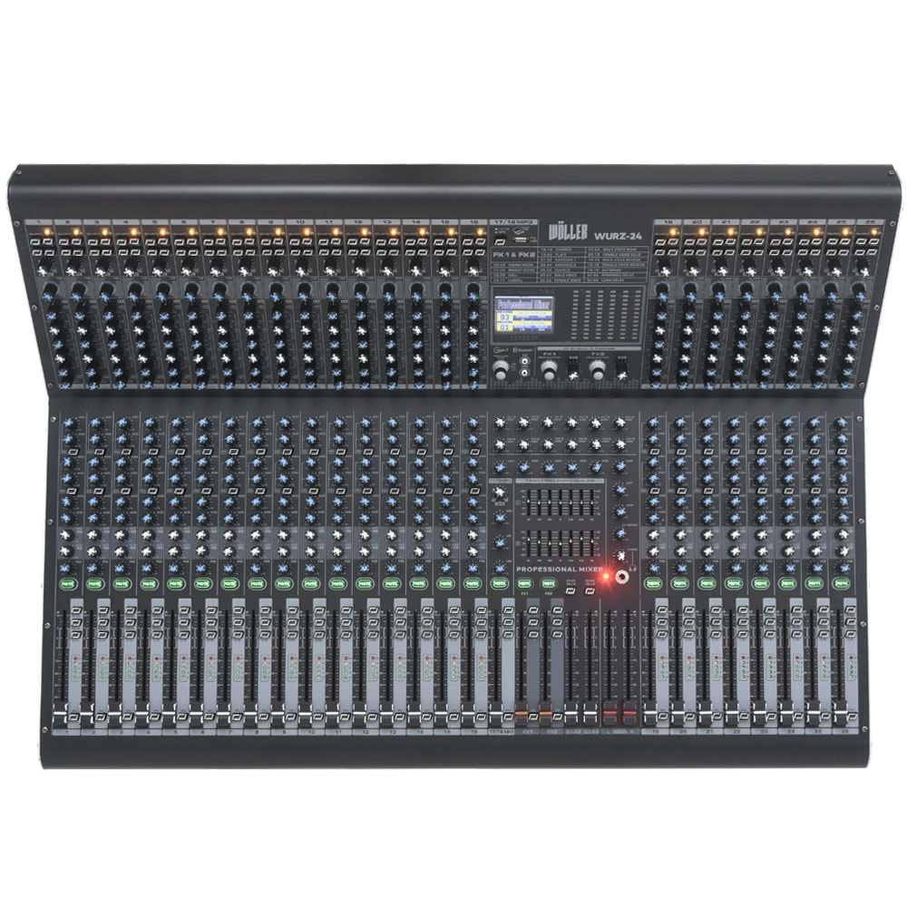 WÖLLER 24 Kanal 8 Aux 99 DSP USB Bluetooth Deck Mixer WURZ-24