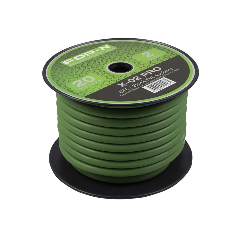 FOR-X 2 Ga Amfi Güç Kablosu 20-Mt Lik Top X-02 PRO