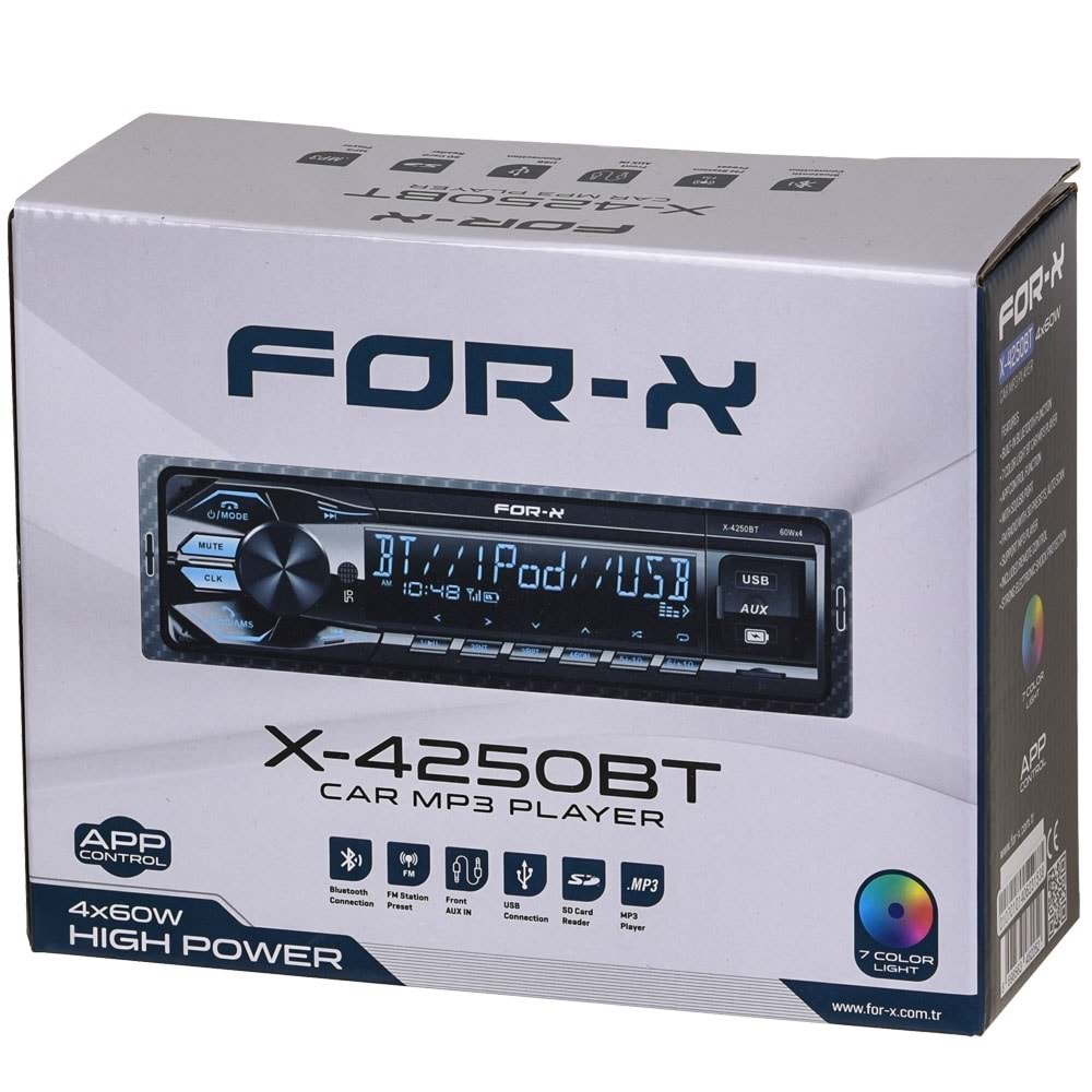 FOR-X Bluetooth ve USB Radyo Oto Teyp X-4250 BT