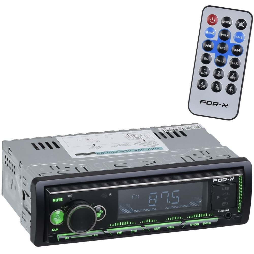 FOR-X Bluetooth ve USB Radyo Oto Teyp X-4260 BT