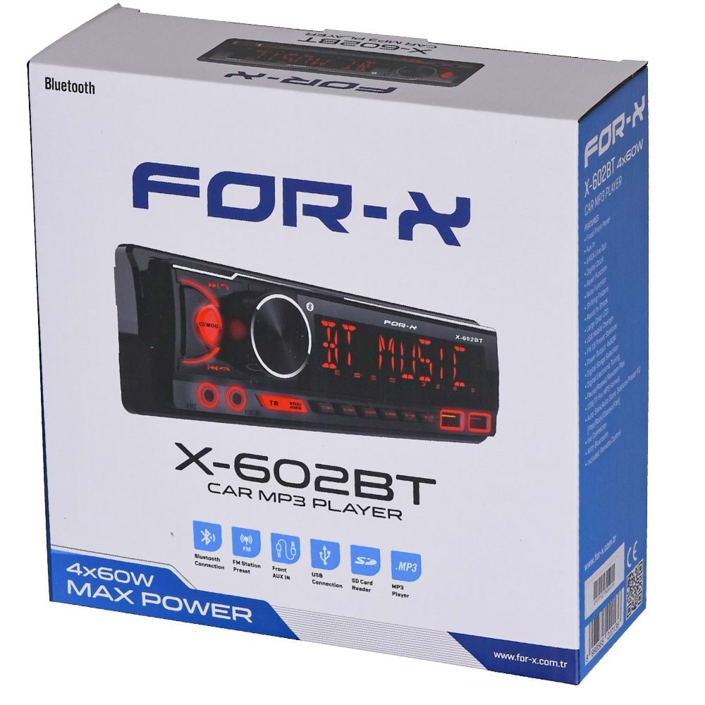 FOR-X Bluetooth ve USB Girişli Radyo Oto Teyp X-602 BT