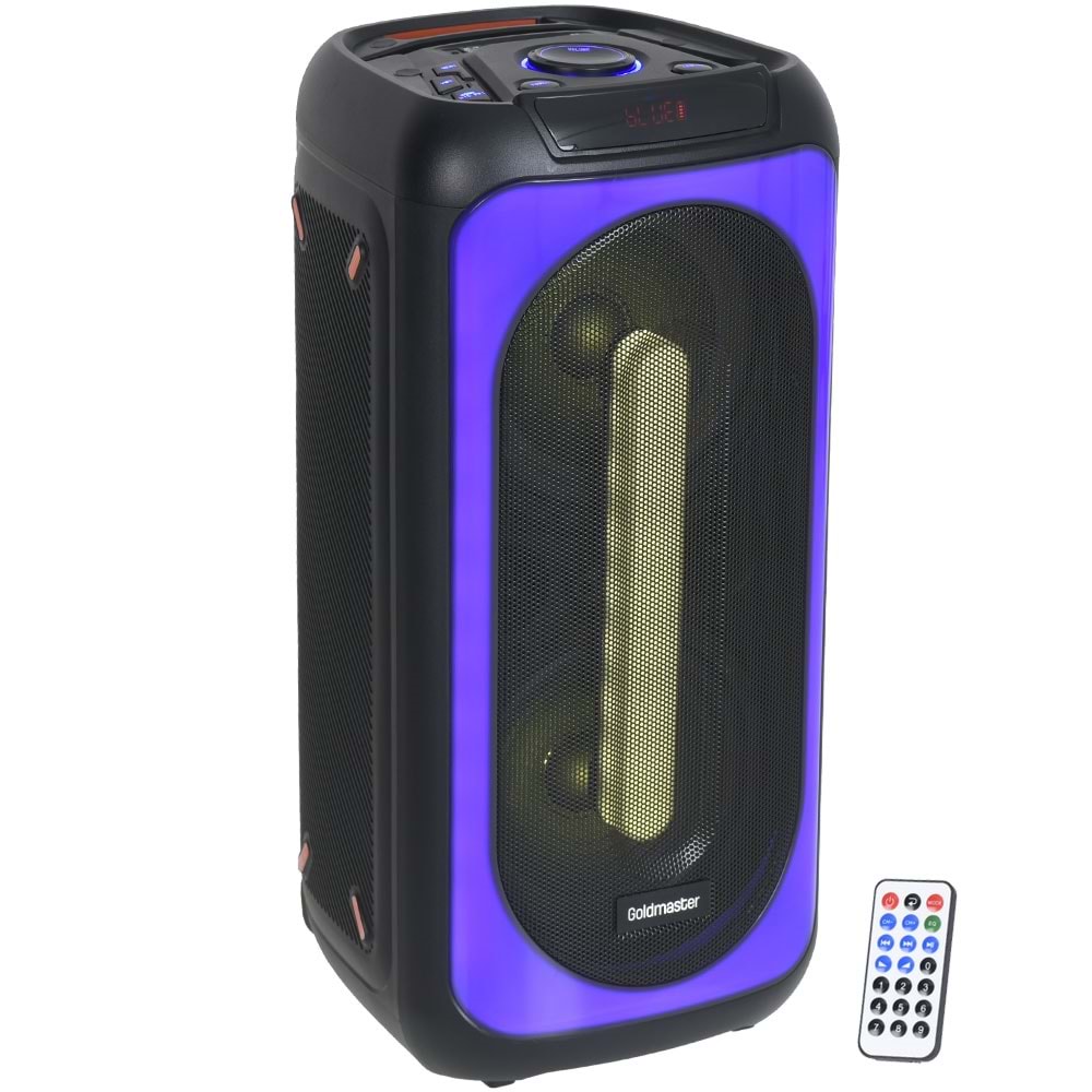GOLDMASTER Bluetooth ve USB Girişli Şarjlı Işıklı Neon Dj Müzik Sistemi X-90 NEON