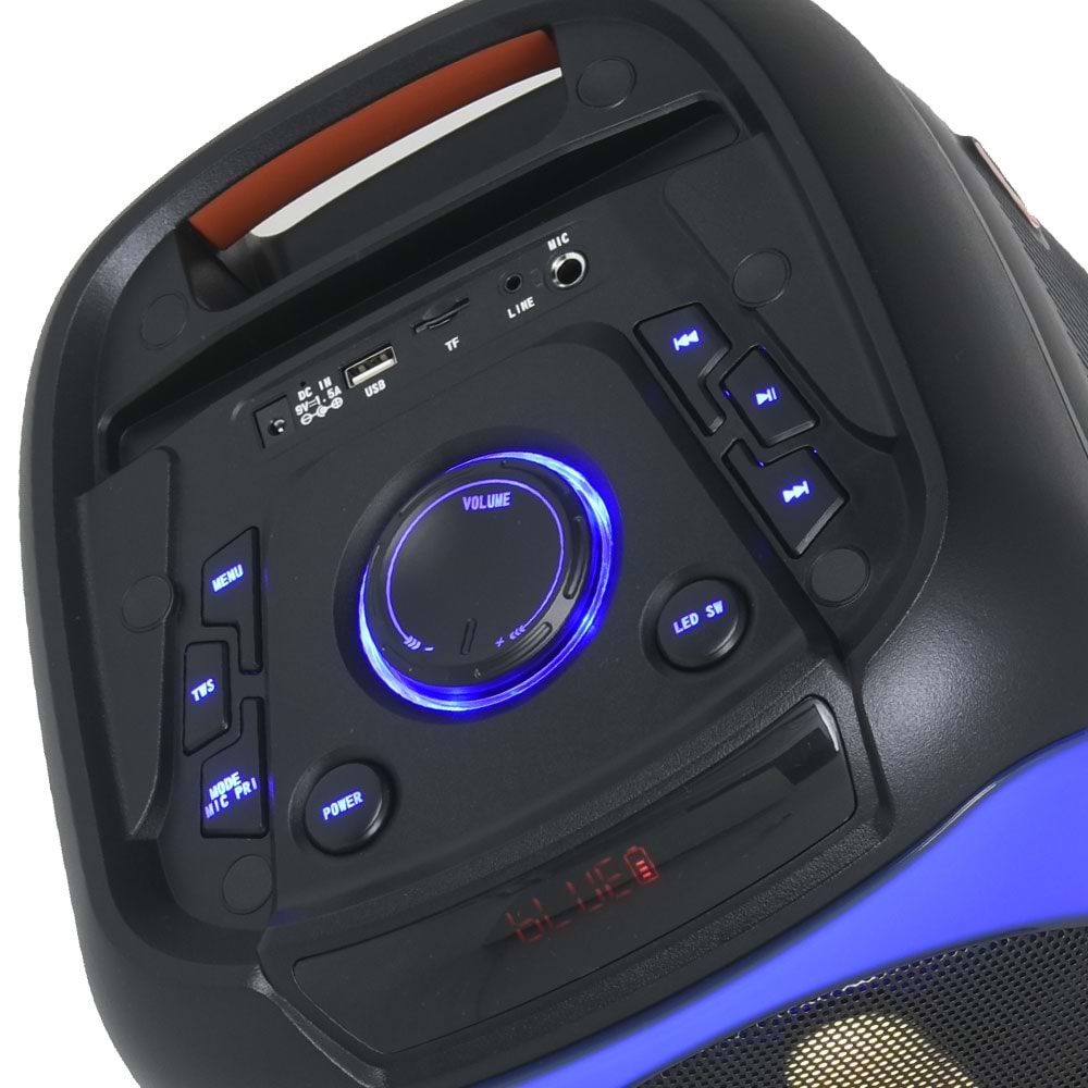 GOLDMASTER Bluetooth ve USB Girişli Şarjlı Işıklı Neon Dj Müzik Sistemi X-90 NEON