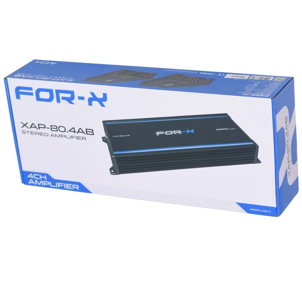 FOR-X 4 Kanal 4*250W Bas Kontrollü Oto Amfisi XAP-80,4 AB
