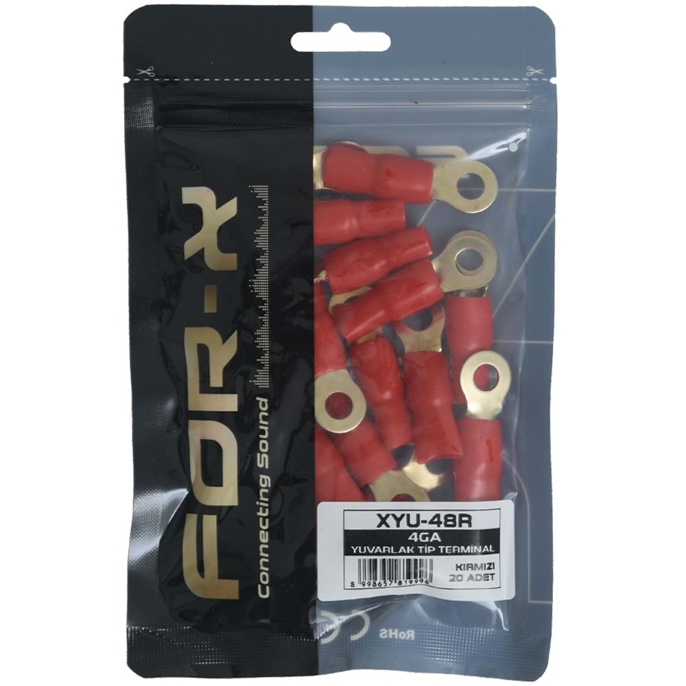 FOR-X 4 GA 20 Adet Kırmızı Yuvarlak İzoleli Kablo Yüksüğü XYU-48R