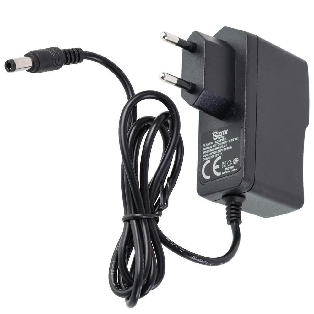 Zmr 12V 1A Smps Plastik Adaptör (Z-12-1) (Al-121) ZMR-PA-01