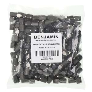 BENJAMIN RG-6 Siyah Contalı F Konnektör (100 Lü Paket) BJ-F-2120