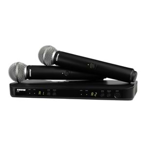 SHURE Çift El Mikrofonlu Kablosuz Telsiz Mikrofon Sistemi BLX288-SM58