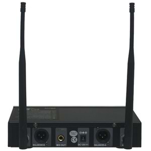 WÖLLER Çift Kanal 1 El 2 Yaka Kablosuz True Diversity UHF Kablosuz Mikrofon DW-200 EY