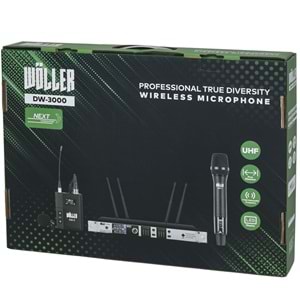 WÖLLER Çift Kanal 2 Yaka Kablosuz True Diversity UHF Kablosuz Mikrofon DW-3000 YY