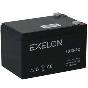 EXELON 12V 12A Siyah Kuru Bakımsız Akü EB-12V12