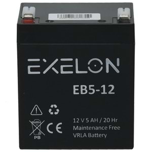 EXELON 12V 5A Siyah Kuru Bakımsız Akü EB-12V5