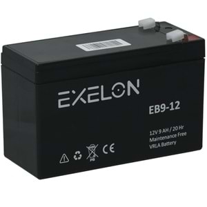 EXELON 12V 9A Siyah Kuru Bakımsız Akü EB-12V9