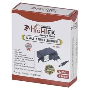 HIGHTEK 12V 1A Priz Tipi Adaptör HT-1101