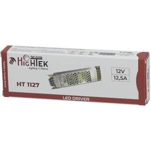 HIGHTEK 12V 12,5A Slim Smps Metal Kasa Adaptör HT-1127