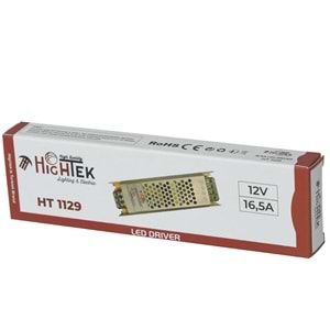 HIGHTEK 12V 16,5A Slim Smps Metal Kasa Adaptör HT-1129