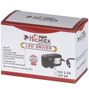 HIGHTEK 12V 2,5A Priz Tipi Adaptör HT-6760