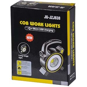 Solar Şarjlı Cob Ledli Fener JG-JZJ838