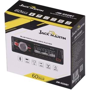 JACK MARTIN Çift Bluetooth ve USB Girişli Radyo Oto Teyp JM-400 BT