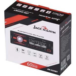 JACK MARTIN Çift Bluetooth ve USB Girişli Radyo Oto Teyp JM-420 BT