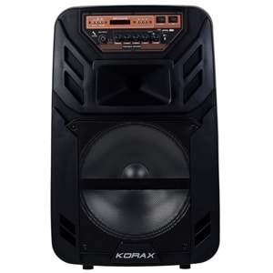 KORAX 12'' 80W Bluetooth ve USB Girişli 1 El 1 Yaka UHF Mikrofonlu Portatif Aktif Kabin KX-MAX-30 PLUS