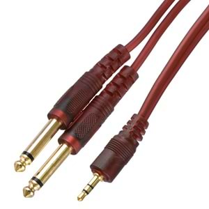 TUNEX 3,5 mm Stero 2X6,3 mm Mono Erkek 3 Mt Slikonlu MR-700