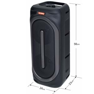 MS Bluetooth ve USB Girişli 2X8 İnch Şarjlı Işıklı Müzik Sistemi MS-2038 BT