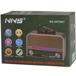 NNS Usb Bluetooth lu Şarjlı FM Radyo NS-6678 BT