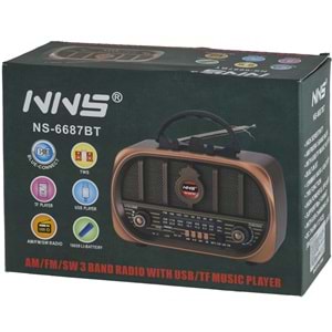 NNS Usb Bluetooth lu Şarjlı FM Radyo NS-6687 BT