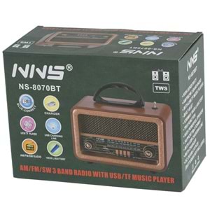 NNS Usb Bluetooth lu Şarjlı FM Radyo NS-8070 BT