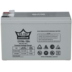 ORTEC 12V 7A Kuru Tip Akü Gri ORTEC-12V7 G