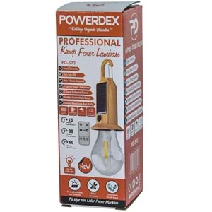POWERDEX Su Geçirmez Güneş Enerjili Kumandalı Kamp Lambası PD-572